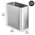 Alternate image 1 for mDesign Metal Rectangular Trash Can Wastebasket Bin - 10 Liter