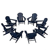 WestinTrends Outdoor Adirondack Chair (Set of 8), Navy Blue