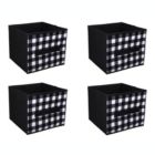 Alternate image 0 for Home Essentials Collapsible Storage Cubes 4 Pack Black & White Fabric 9x9x8