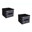 Alternate image 1 for Home Essentials Collapsible Storage Cubes 4 Pack Black & White Fabric 9x9x8