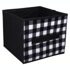 Alternate image 2 for Home Essentials Collapsible Storage Cubes 4 Pack Black & White Fabric 9x9x8