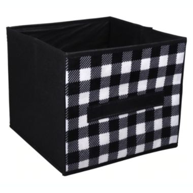 Home Essentials Collapsible Storage Cubes 4 Pack Black & White Fabric 9x9x8. View a larger version of this product image.