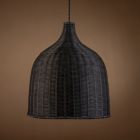 Alternate image 1 for ELE Light & Decor Reely 1-Light Black Pendant Design Pendant Light with Rattan Shade