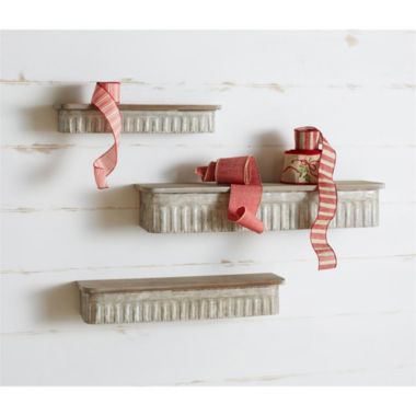 MELROSE INTERNATIONAL Wall Shelf (Set of 3) 20.5Lx5.5Wx3.5H - 32.5Lx7.5Wx5.5H , 68805DS. View a larger version of this product image.