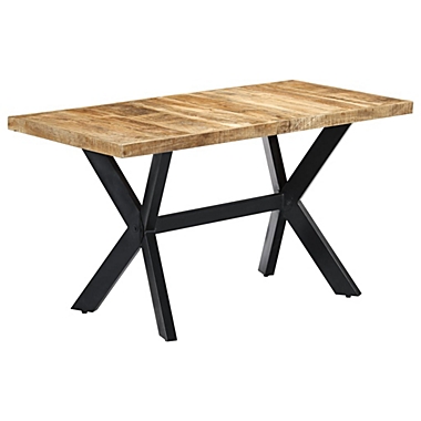 vidaXL Dining Table 55.1"x27.6"x29.5" Solid Rough Mango Wood. View a larger version of this product image.