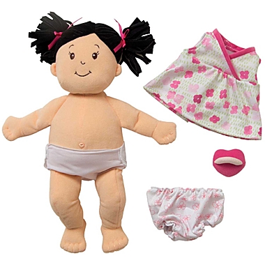 Manhattan Toy Baby Stella Black Hair Soft First Baby Doll, 15-Inch. View a larger version of this product image.