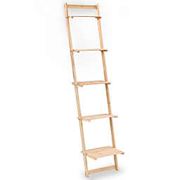 vidaXL Ladder Wall Shelf Cedar Wood 16.3
