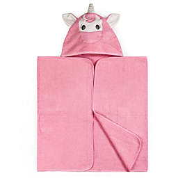 Ninety Six Kids Bath Collection 27" x 54" Cotton Pink Unicorn Hooded Bath Towel