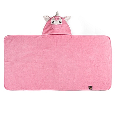 Ninety Six Kids Bath Collection 27&quot; x 54&quot; Cotton Pink Unicorn Hooded Bath Towel. View a larger version of this product image.