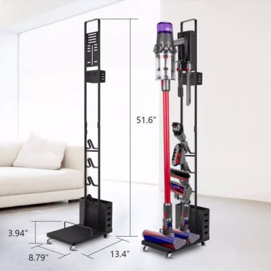 Infinity Merch Metal Storage Bracket Vacuum Stand in Black. View a larger version of this product image.