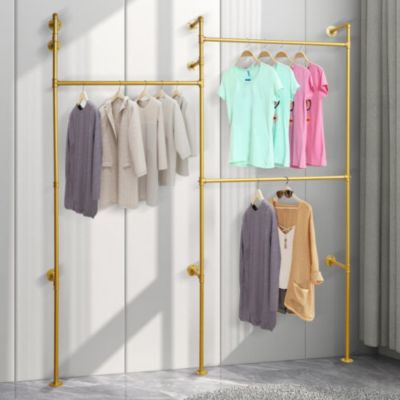 Kitcheniva Industrial Pipe Clothes Rack Wall-mount 3-Shelf
