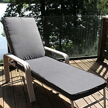 Sunnydaze Indoor/Outdoor Olefin Replacement Patio Chaise Lounge Chair Seat Cushion - 72" x 21" - Gray. View a larger version of this product image.