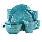 Alternate image 0 for Elama Aqua Lily 16 Piece Luxurious Stoneware Dinnerware with Complete Setting for 4