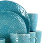Alternate image 1 for Elama Aqua Lily 16 Piece Luxurious Stoneware Dinnerware with Complete Setting for 4