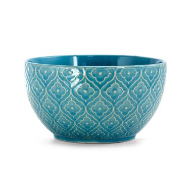 Elama Aqua Lily 16 Piece Luxurious Stoneware Dinnerware with Complete Setting for 4. View a larger version of this product image.