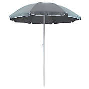 Sunnydaze Outdoor Travel Portable Beach Umbrella with Tilt Function and Push Open/Close Button - 5&#39; - Gray