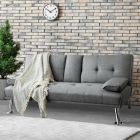 Alternate image 0 for Costway Convertible Folding Futon Sofa Bed Fabric with 2 Cup Holders-Light Gray