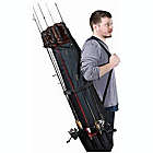 Alternate image 0 for KOVOT Fishing Rod Carrier & Organizer, Black/Brown   48" L Fishing Pole Case with Inside/Outside Storage & Shoulder Strap