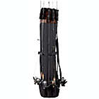 Alternate image 2 for KOVOT Fishing Rod Carrier & Organizer, Black/Brown   48" L Fishing Pole Case with Inside/Outside Storage & Shoulder Strap