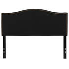 Alternate image 3 for Emma + Oliver Upholstered Full Size Headboard with Nailtrim in Black Fabric