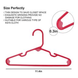 Stock Preferred Clothing Plastic Hangers in 15-Pcs Red 29x6.5x0.64 cm
