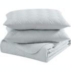 Alternate image 2 for The Nesting Company Willow Bedding Collection Embossed Quilt Coverlet Bedspread 3 Piece Set  with 2 Pillow Shams Luxuriously Soft Lightweight and Comfortable Microfiber - King - Gray