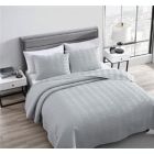 Alternate image 3 for The Nesting Company Willow Bedding Collection Embossed Quilt Coverlet Bedspread 3 Piece Set  with 2 Pillow Shams Luxuriously Soft Lightweight and Comfortable Microfiber - King - Gray