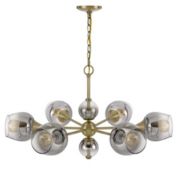 Cal Lighting 60W X 6 Pendleton Metal Chandelier With Electoral Plated Smoked Glass Shades