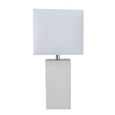 Elegant Designs Modern White Leather Table Lamp. View a larger version of this product image.