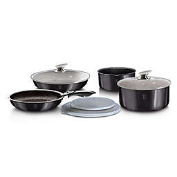 Berlinger Haus 9-Pieces Cookware Set w/ Detached Ergonomic Handle Carbon Pro Collection