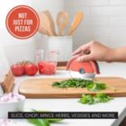 Alternate image 1 for Chef Pomodoro Pizza Cutter Wheel with Protective Cover Blade Guard, Easy to Clean, 4-Inch Super Sharp Slicer, Stainless Steel Kitchen Gadget, EZ to Clean (Orange)