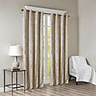 Alternate image 1 for JLA Home SunSmart Mirage 100% Total Blackout Single Window Curtain, Knitted Jacquard Damask Room Darkening Curtain Panel with Grommet Top, Champagne, 50x95"