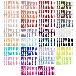 Glamlily Long Full Coverage Coffin Shaped Press On Nails (30 Glossy Colors, 600 Pieces)