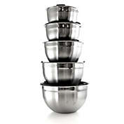 MegaChef 5 Piece Multipurpose Stackable Mixing Bowl Set with Lids