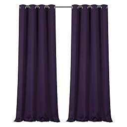 GoodGram 2 Pack  Hotel Thermal Grommet 100% Blackout Curtains - 52 in. W x 63 in. L, Monterey Purple