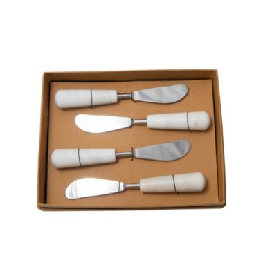 BIDK Home Set of 4 White Marble Food Items Spreaders 6.75''. View a larger version of this product image.