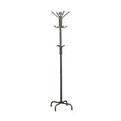 Contemporary Home Living 70" Silver Finish Contemporary Coat Rack with Hooks