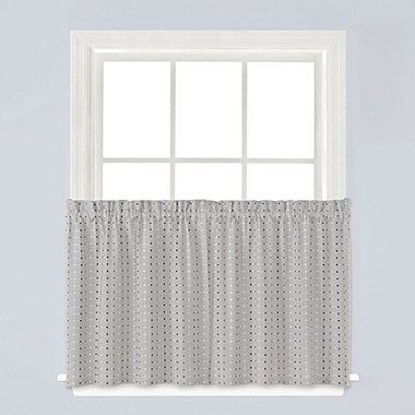 Saturday Knight Ltd Hopscotch Tailored Window Tier With Rod Pocket - 2 Piece - 57x36", Gray. View a larger version of this product image.