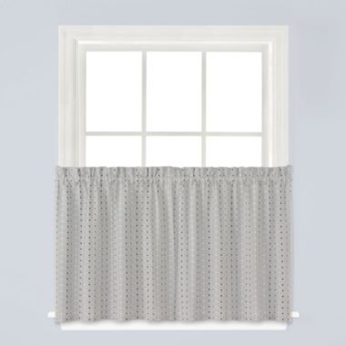 Saturday Knight Ltd Hopscotch Tailored Window Tier With Rod Pocket - 2 Piece - 57x36", Gray. View a larger version of this product image.