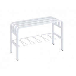Proman Products Horizon Entryway Bench in White, Can Be a Decor By The Entrance, At Home or Small Office