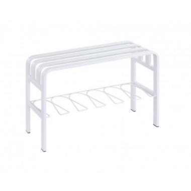 Proman Products Horizon Entryway Bench in White, Can Be a Decor By The Entrance, At Home or Small Office. View a larger version of this product image.