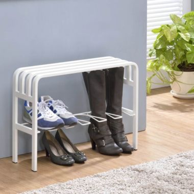 Proman Products Horizon Entryway Bench in White, Can Be a Decor By The Entrance, At Home or Small Office. View a larger version of this product image.