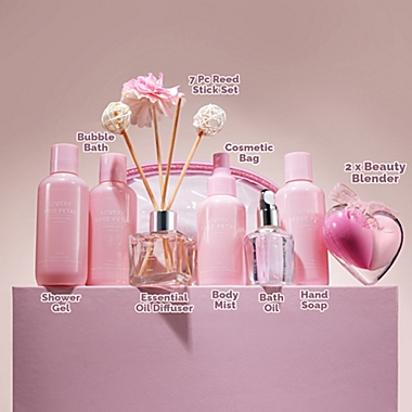 17pc Aromatherapy Set, Rose Petal Bath and Body Spa Kit with Oil Diffuser & More. View a larger version of this product image.