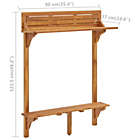 Alternate image 3 for vidaXL Balcony Bar Table 35.4"x14.6"x48.2" Solid Acacia Wood