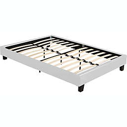 Camden Isle Decorative Home Modern Acton Platform Bed Frame Only / Full Slat Support / Mattress Foundation / No Box Spring Needed - King, White