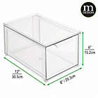 Alternate image 3 for mDesign Stackable Closet Storage Bin Box with Pull-Out Drawer - Clear
