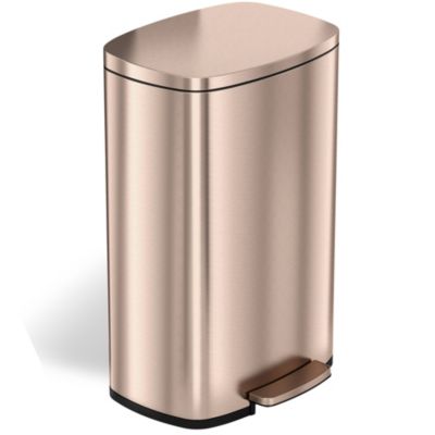 Semi Round 13-gal Stainless Steel Trash Can 