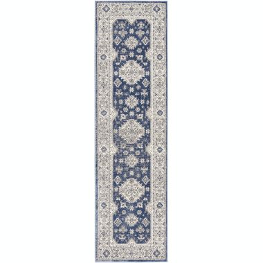 Nicole Curtis Series 4 Vintage Indoor Rug Grey/Navy 2'2" x 7'6. View a larger version of this product image.