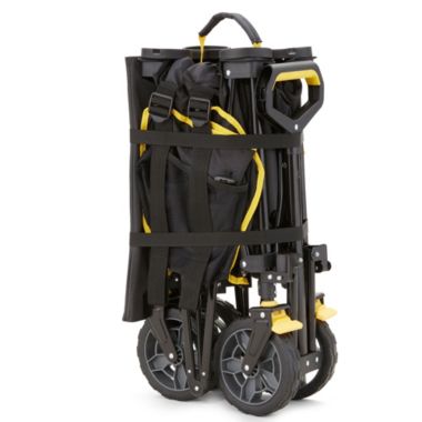 Gorilla Carts Foldable Utility Beach Wagon with Oversized Bed in Black. View a larger version of this product image.