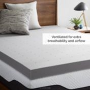 LUCID Memory Foam Mattress Bamboo Charcoal Topper in Twin 4 Inch